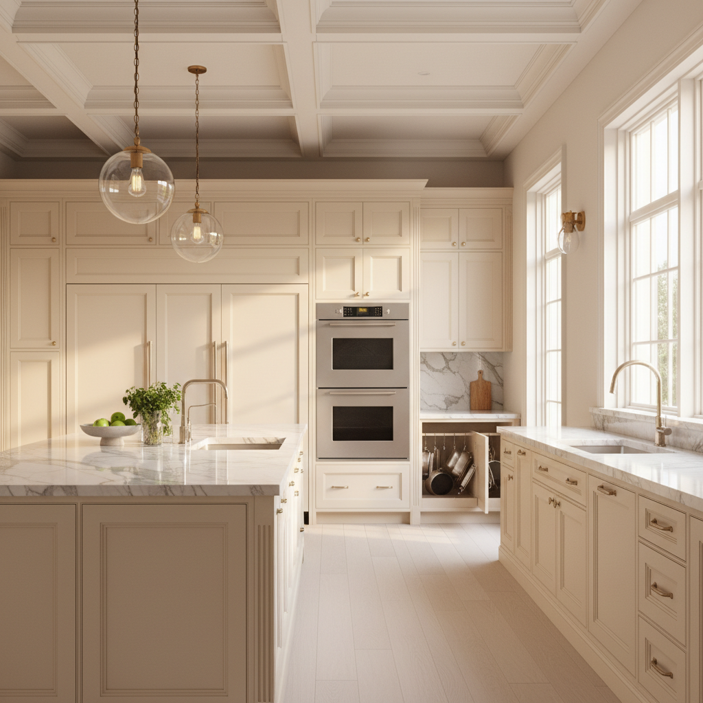 Upscale kitchen with integrated appliances